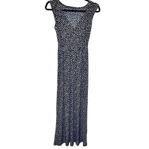 Tommy Hilfiger V-Neck Sleeveless Geometric Maxi Dress Black & White Small